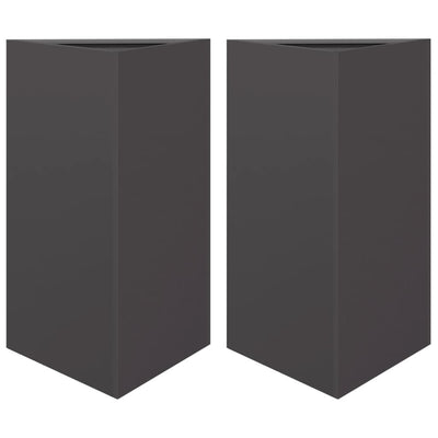 Jardinières vidaxl 2 st triangle 50x43x75 cm en acier noir
