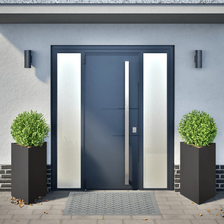 Jardinières vidaxl 2 st triangle 50x43x75 cm en acier noir