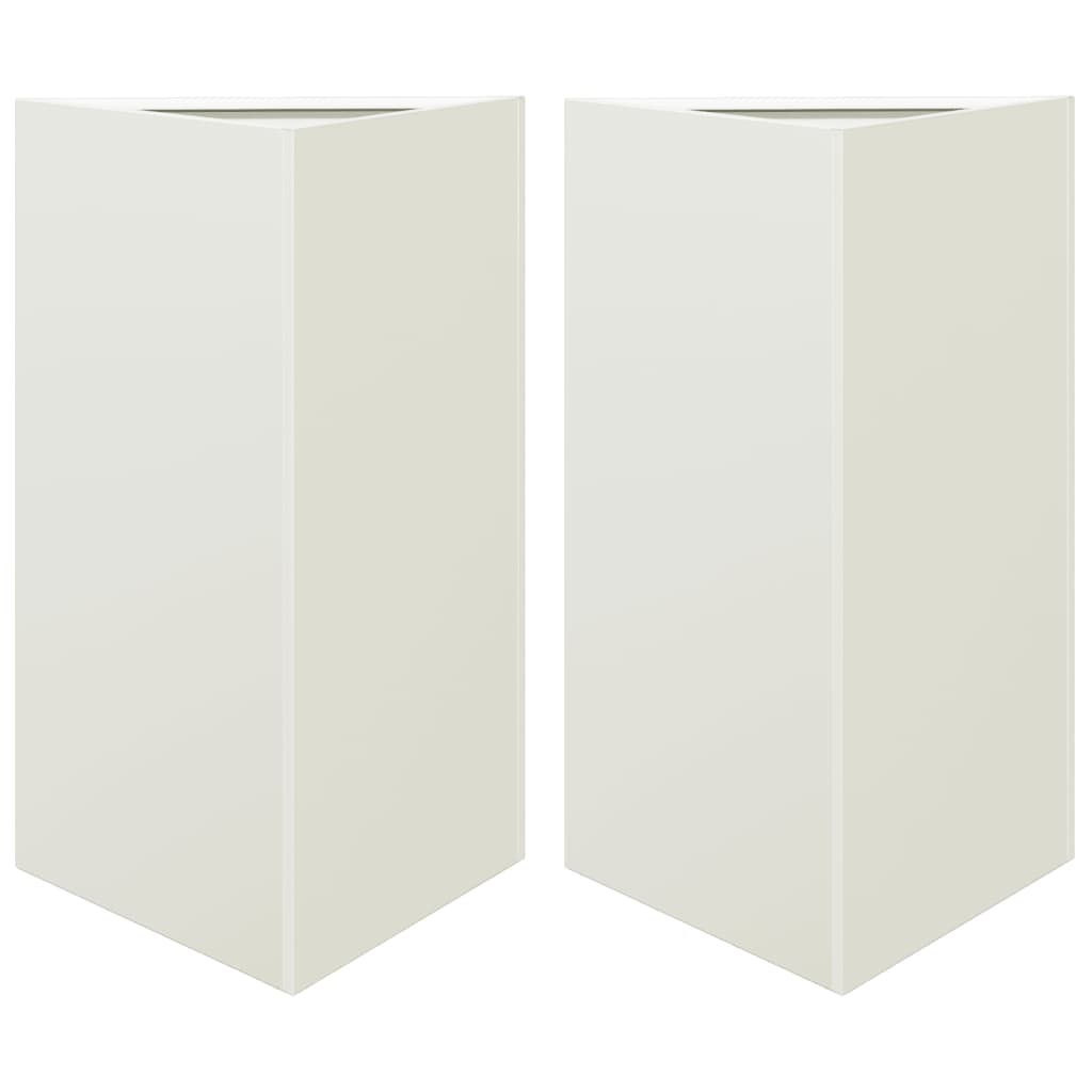 Jardinières Vidaxl 2 St Triangle 50x43x75 cm en acier blanc