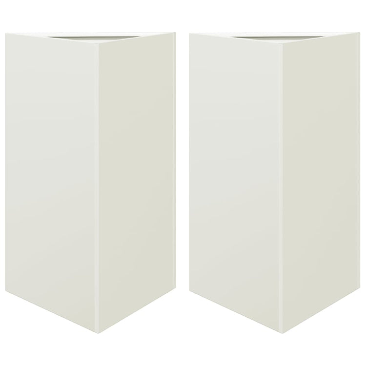 Jardinières Vidaxl 2 St Triangle 50x43x75 cm en acier blanc