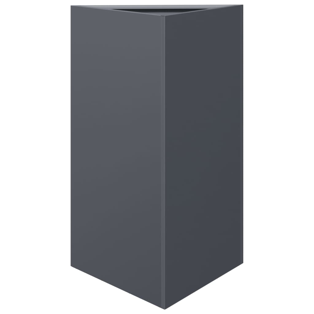 Vidaxl Planter Triangle 50x43x75 cm Anthracite en acier -colore