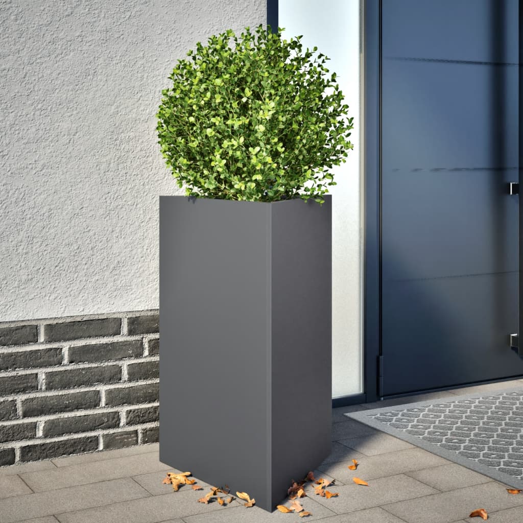 Vidaxl Planter Triangle 50x43x75 cm Anthracite en acier -colore