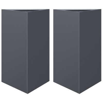 Vidaxl Planters 2 St Triangle 50x43x75 cm Anthracite en acier -colore