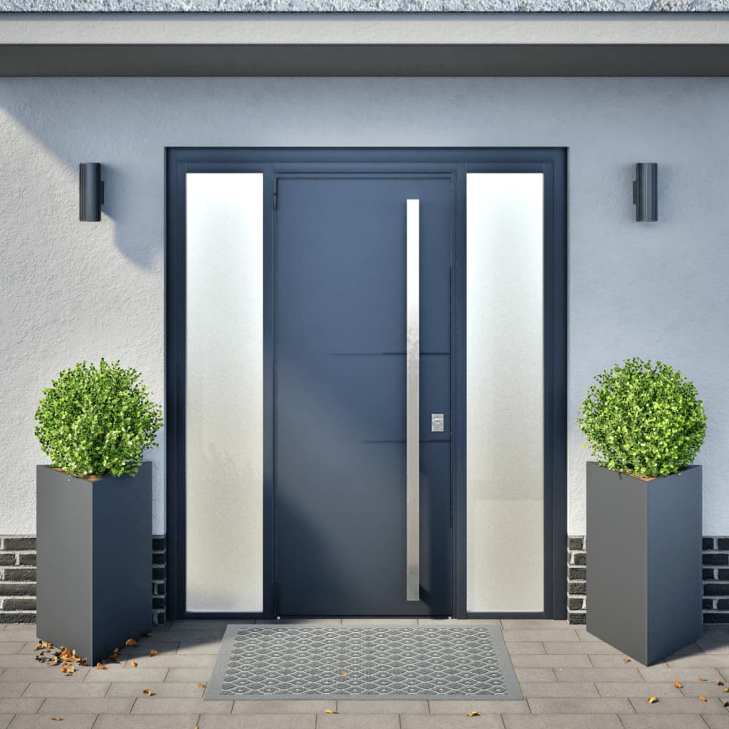 Vidaxl Planters 2 St Triangle 50x43x75 cm Anthracite en acier -colore