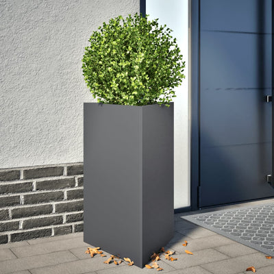Vidaxl Planters 2 St Triangle 50x43x75 cm Anthracite en acier -colore