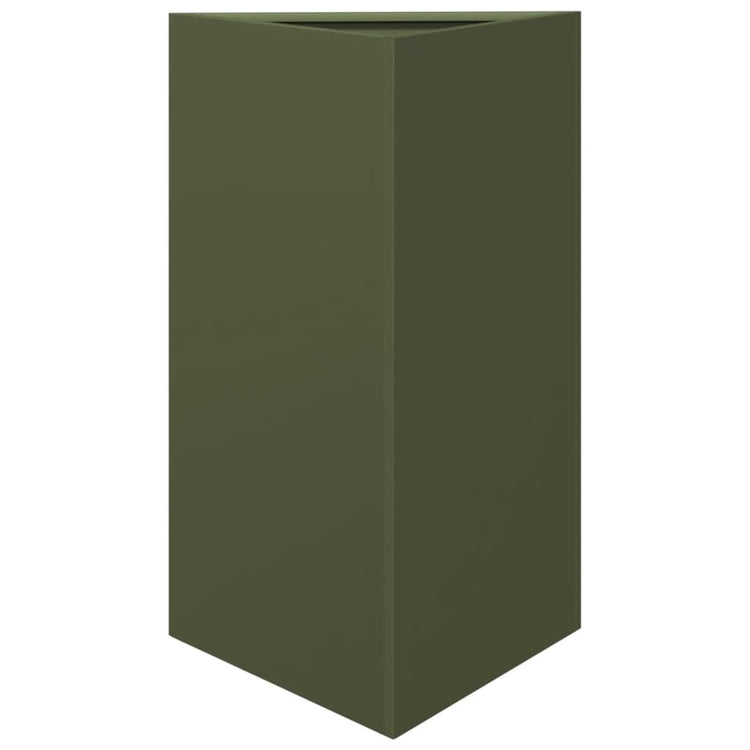 Vidaxl Planter triangle 50x43x75 cm en acier vert olive