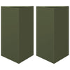 Vidaxl Planters 2 St Triangle 50x43x75 cm en acier vert olive