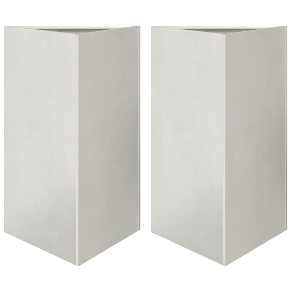 Vidaxl Planters 2 St Triangle 50x43x75 cm en acier inoxydable