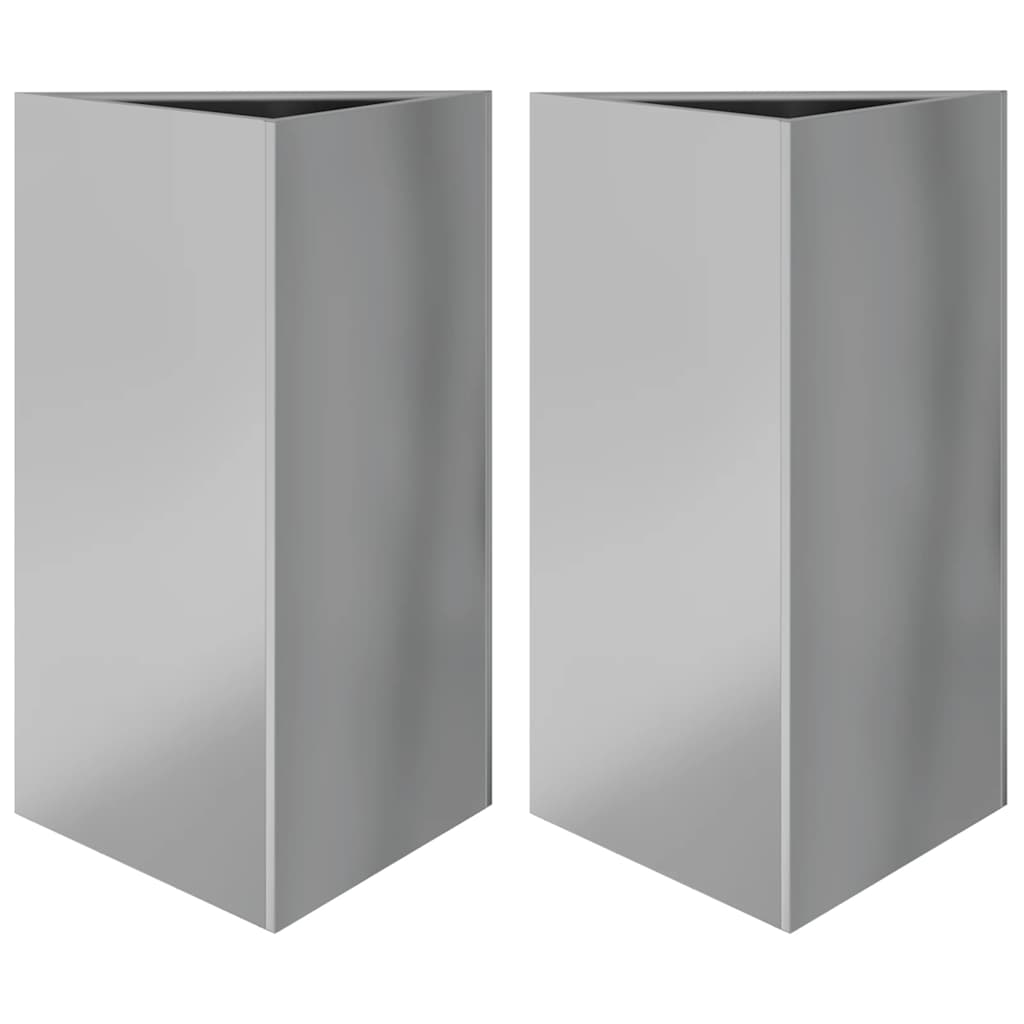 Vidaxl Planters 2 St Triangle 50x43x75 cm en acier galvanisé