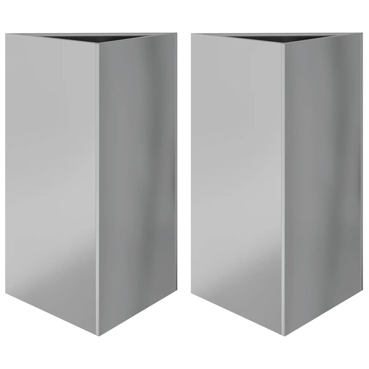 Vidaxl Planters 2 St Triangle 50x43x75 cm en acier galvanisé