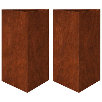 Vidaxl Planters 2 St Triangular 50x43x75 cm Acier météorologique
