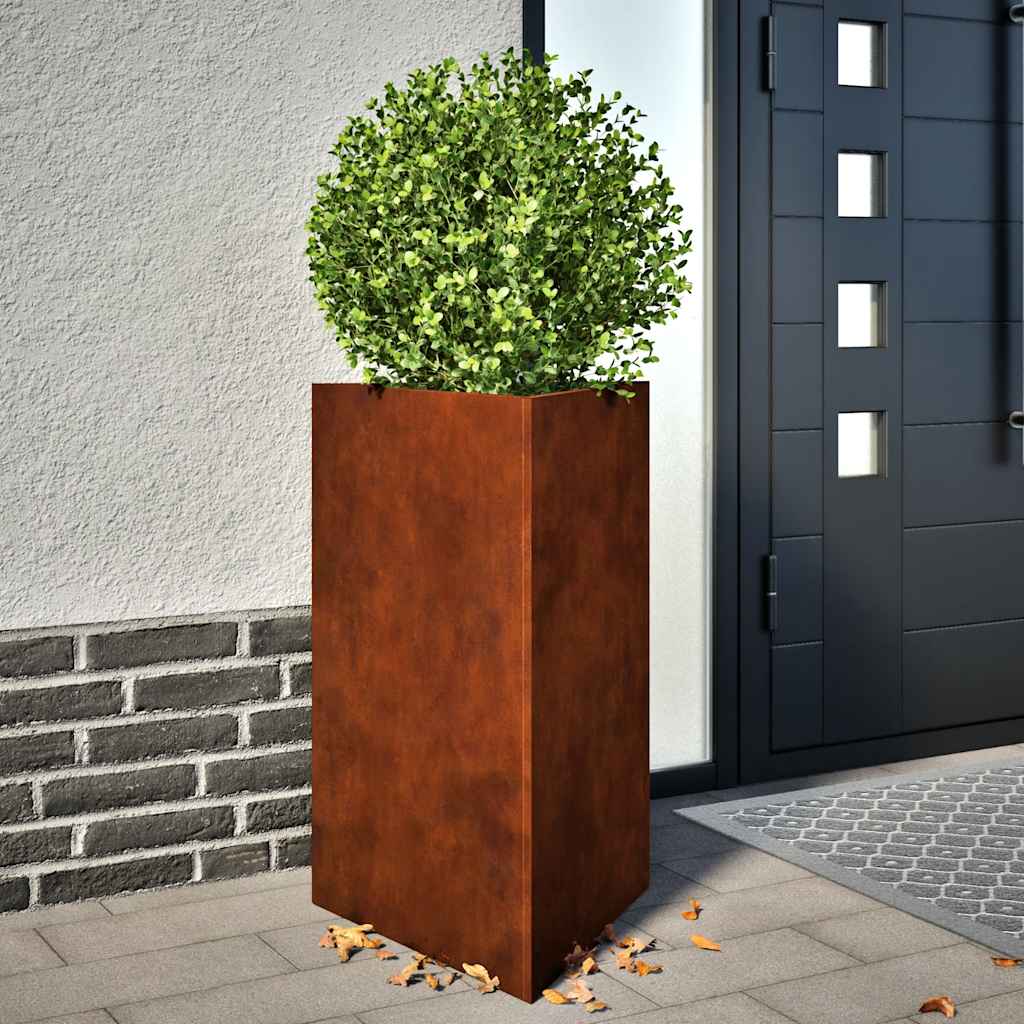 Vidaxl Planters 2 St Triangular 50x43x75 cm Acier météorologique
