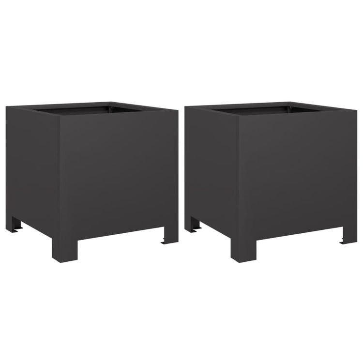 Vidaxl Planters 2 ST 30x30x30 cm en acier noir