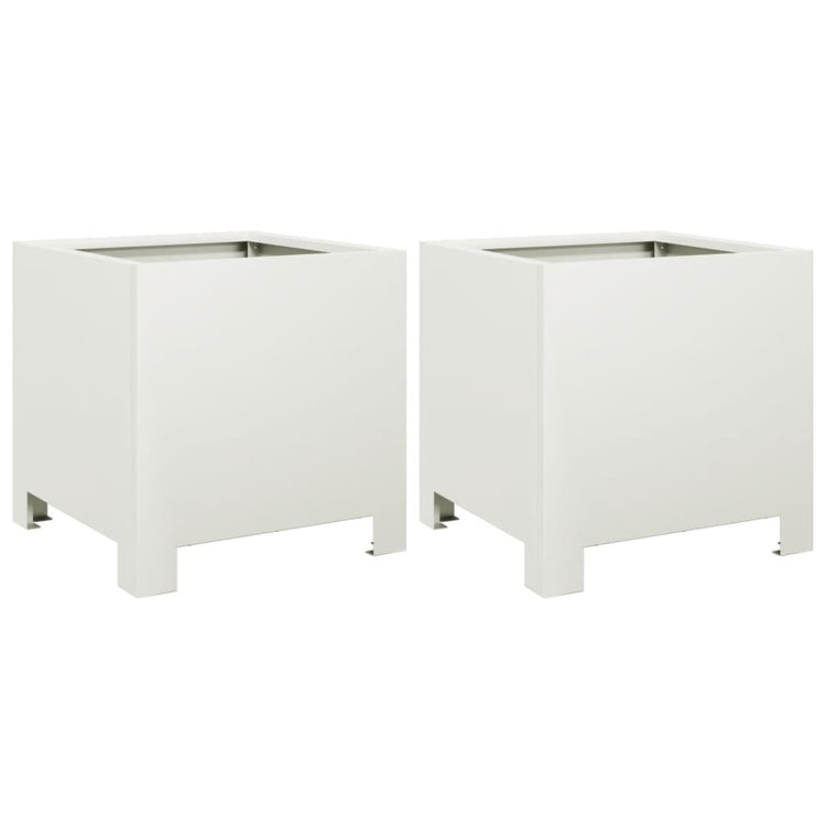 Vidaxl Planters 2 ST 30x30x30 cm en acier blanc