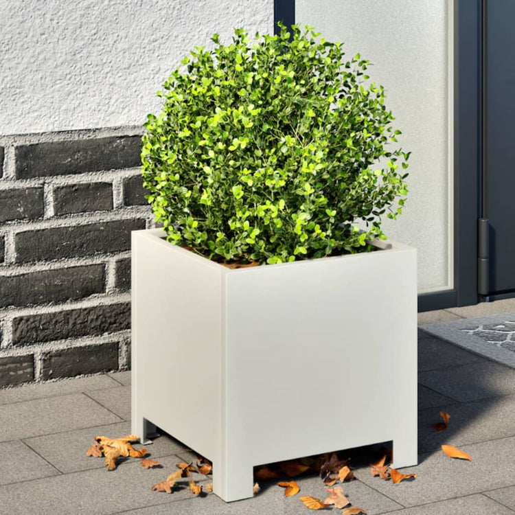 Vidaxl Planters 2 ST 30x30x30 cm en acier blanc