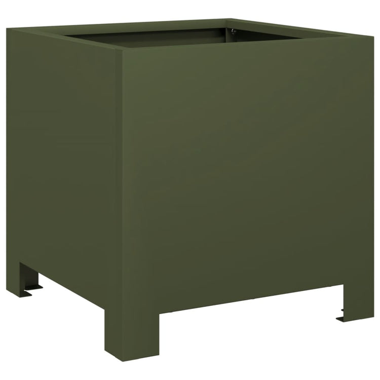 Vidaxl Planning Box 30x30x30 cm Green d'olive en acier