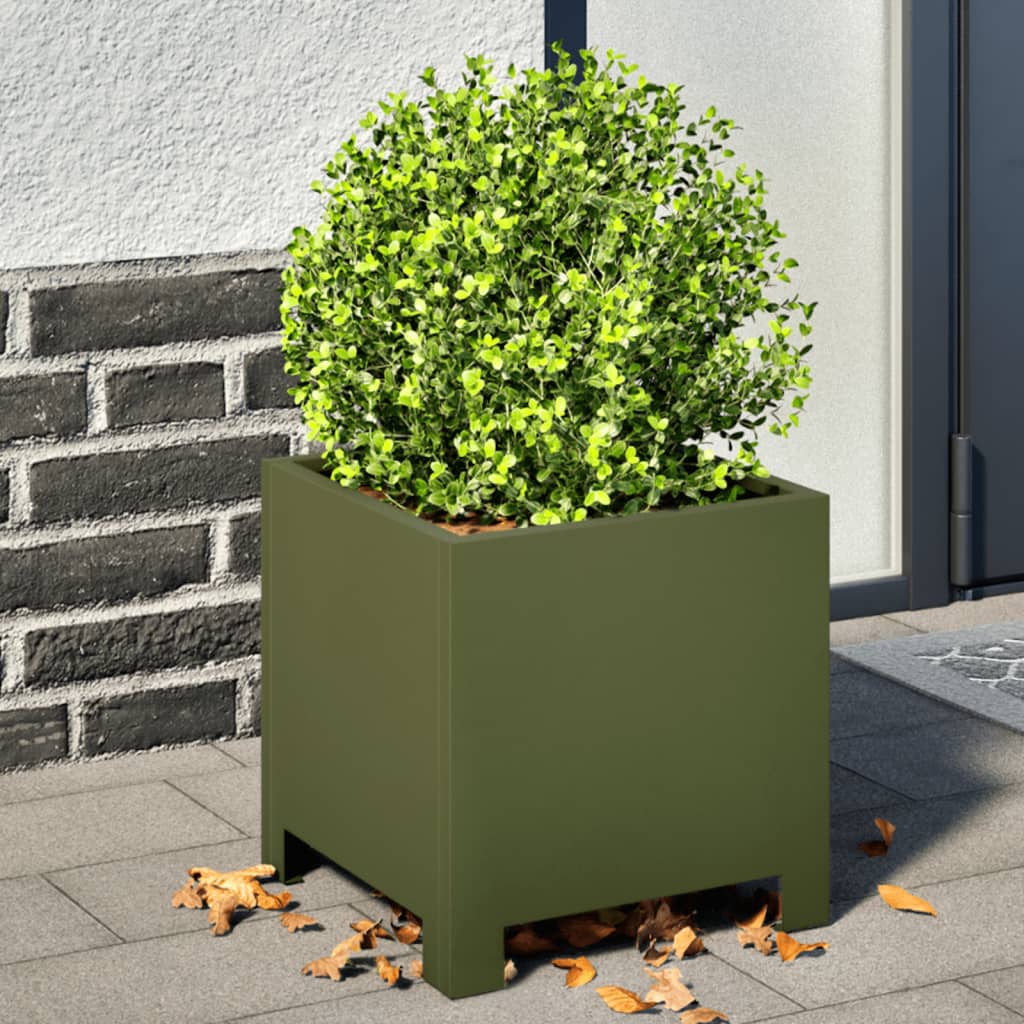 Vidaxl Planning Box 30x30x30 cm Green d'olive en acier
