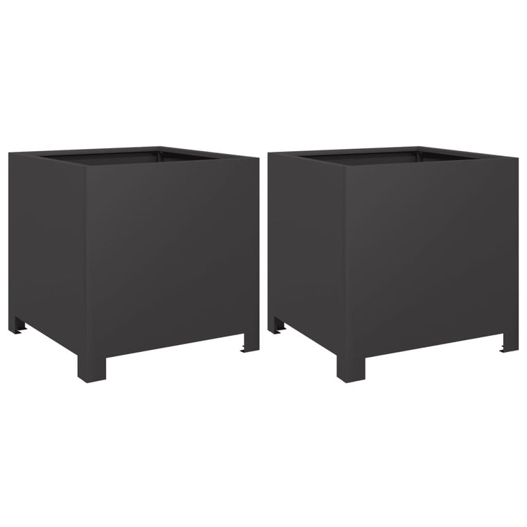 Jardinières vidaxl 2 ST 40x40x40 cm en acier noir