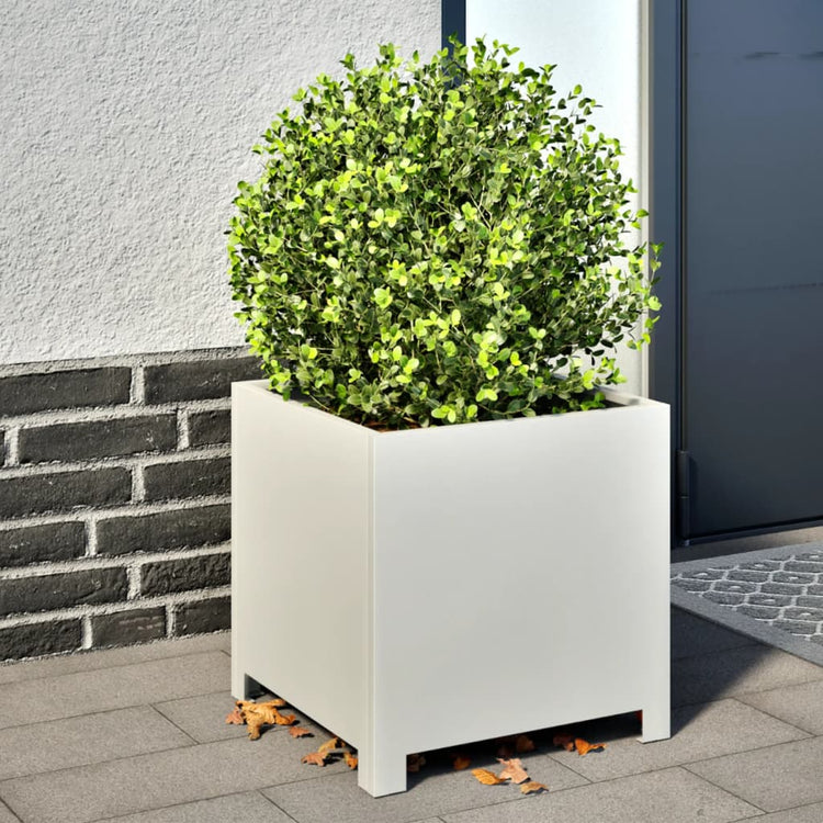 Jardinières vidaxl 2 ST 40x40x40 cm en acier blanc