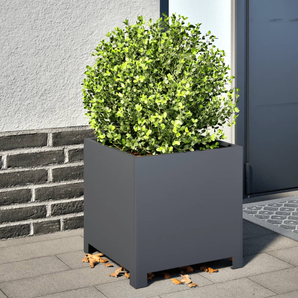Vidaxl Planters 2 ST 40x40x40 cm Anthracite en acier -colore