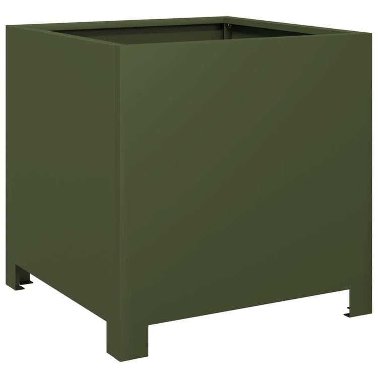 Boîte de planification Vidaxl 40x40x40 cm en acier vert olive