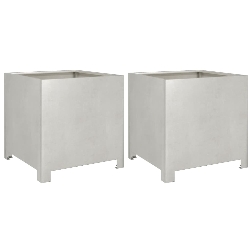 Jardiers Vidaxl 2 ST 40x40x40 cm en acier inoxydable