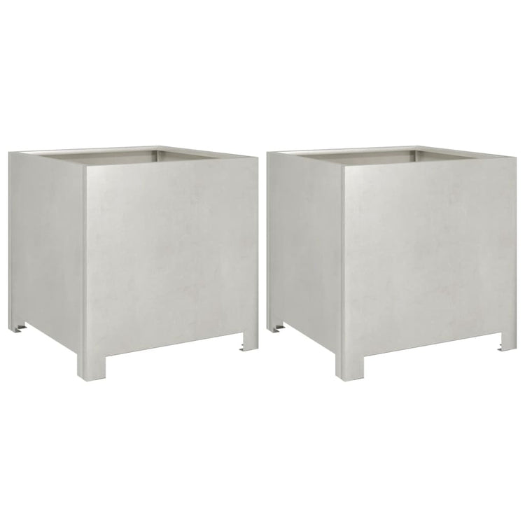 Jardiers Vidaxl 2 ST 40x40x40 cm en acier inoxydable