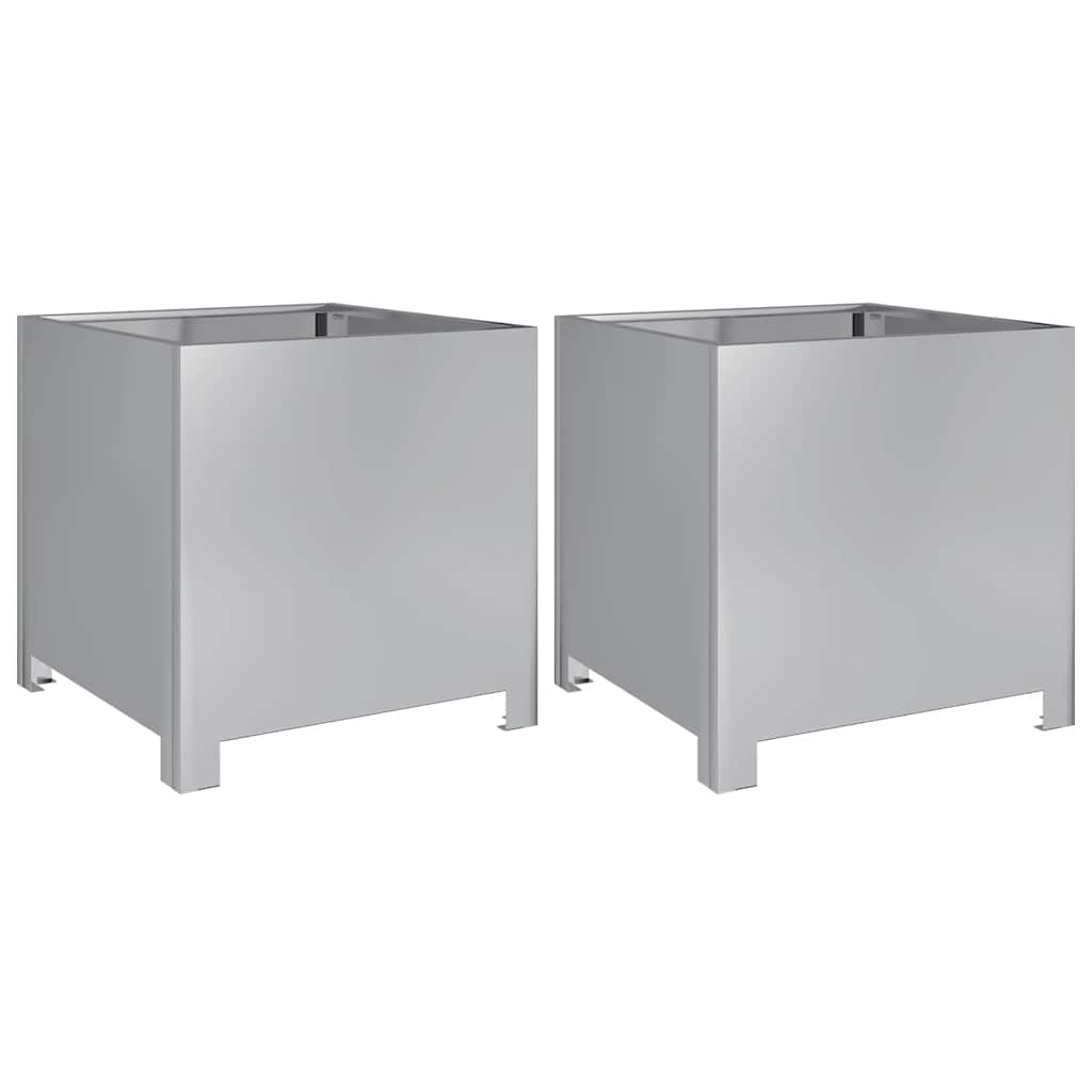 Vidaxl Planters 2 ST 40x40x40 cm en acier galvanisé