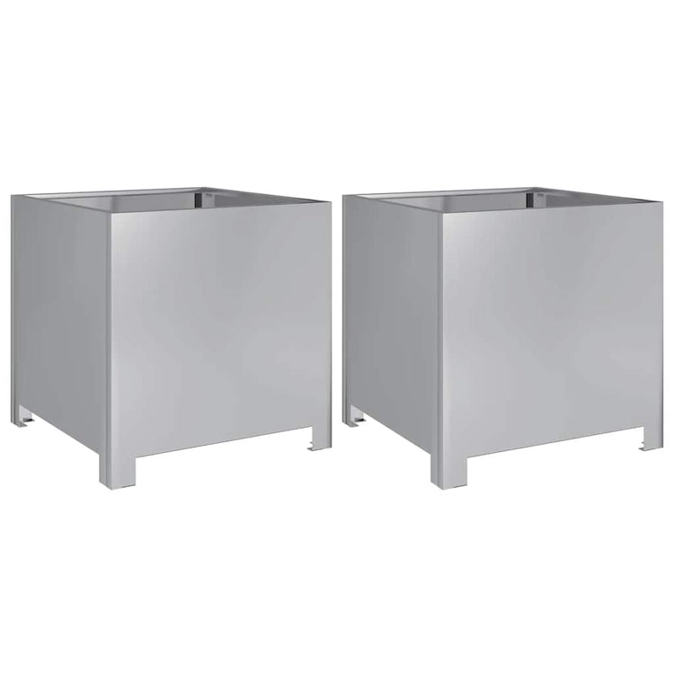 Vidaxl Planters 2 ST 40x40x40 cm en acier galvanisé