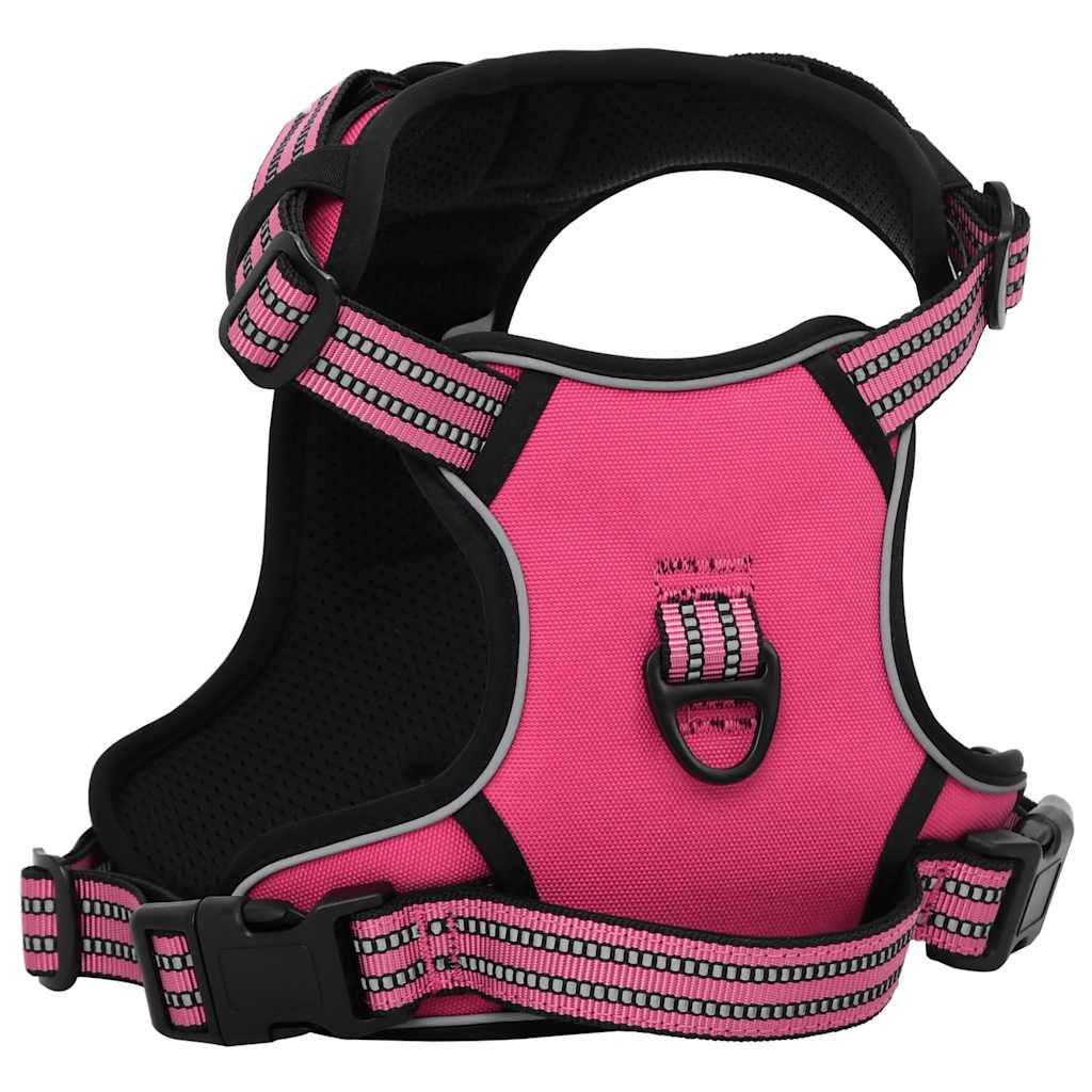 Harnais de chien vidaxl avec rayures réfléchissantes réglables l rose