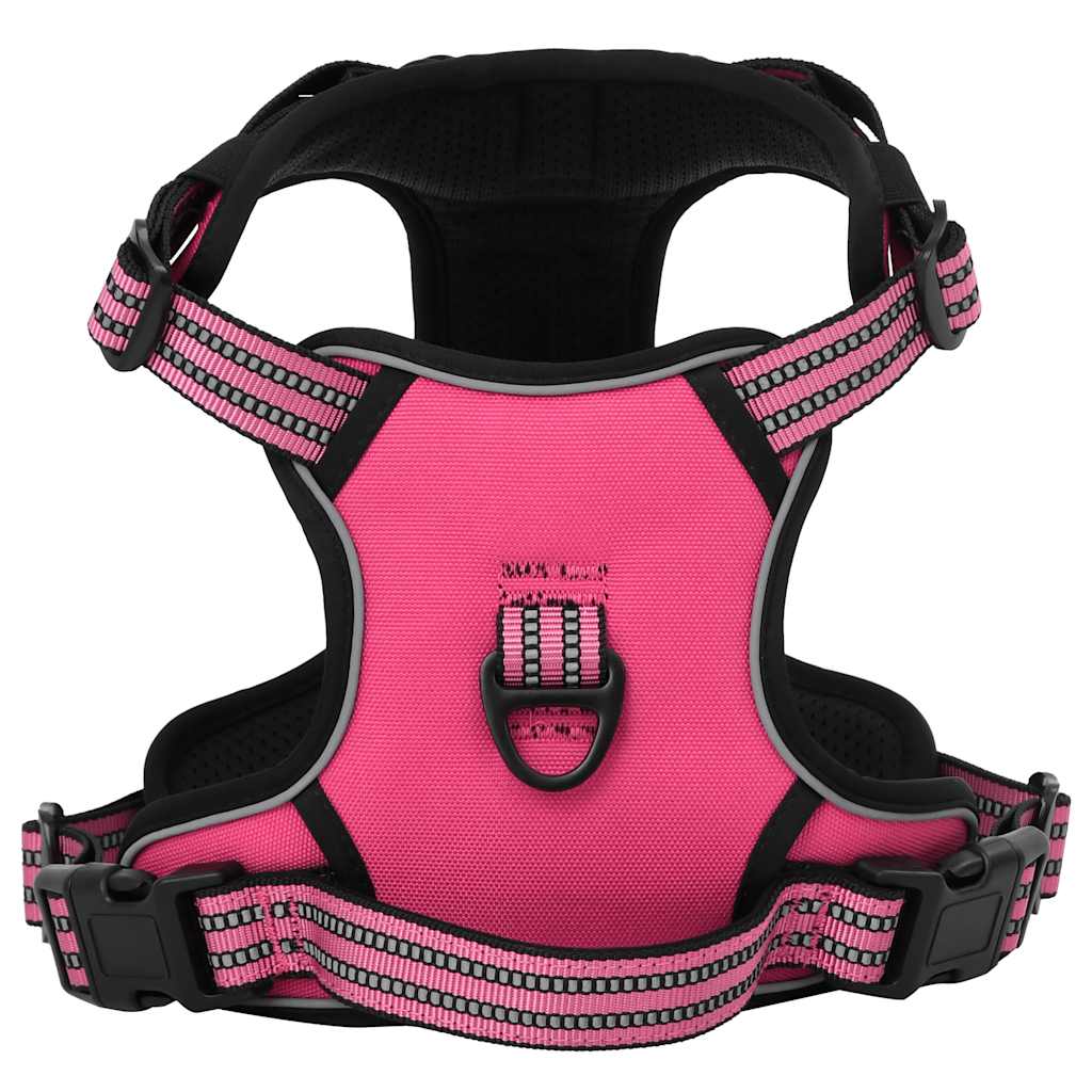 Harnais de chien vidaxl avec rayures réfléchissantes réglables xl rose