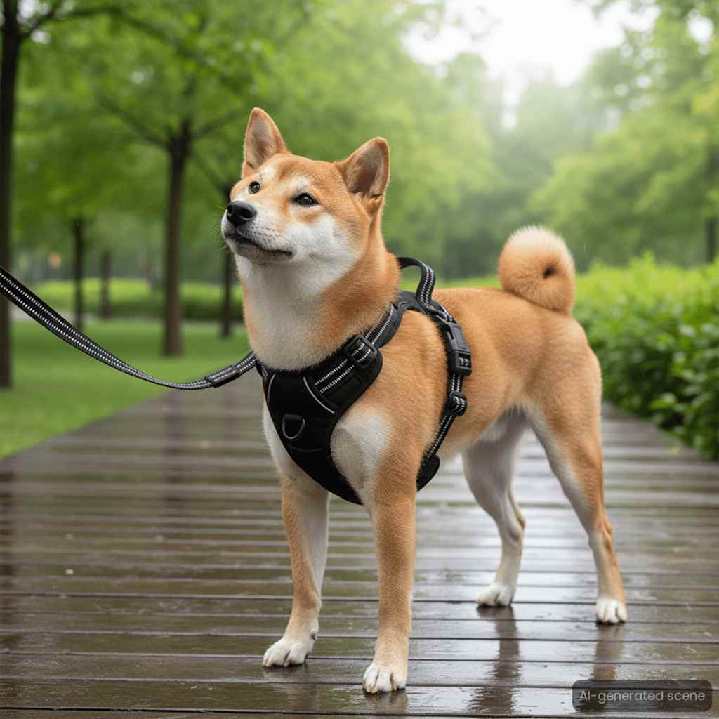 Harnais de chien vidaxl avec rayures réfléchissantes réglables xl rose