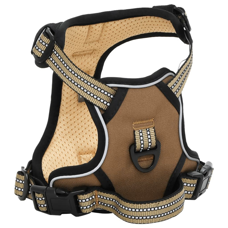 Harnais de chien vidaxl avec courroie et collier ajusté S marron