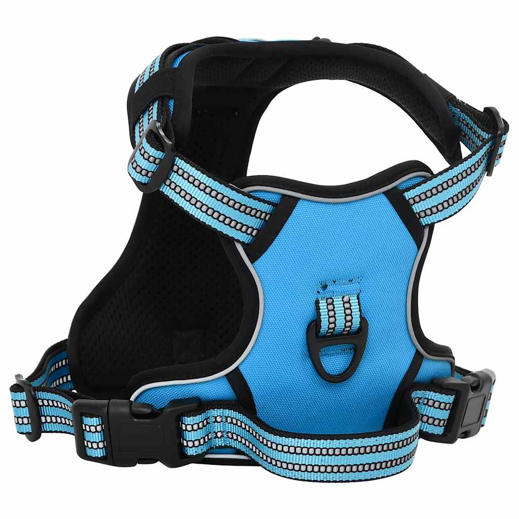 Harnais de chien vidaxl avec ceinture et collier réglable m bleu