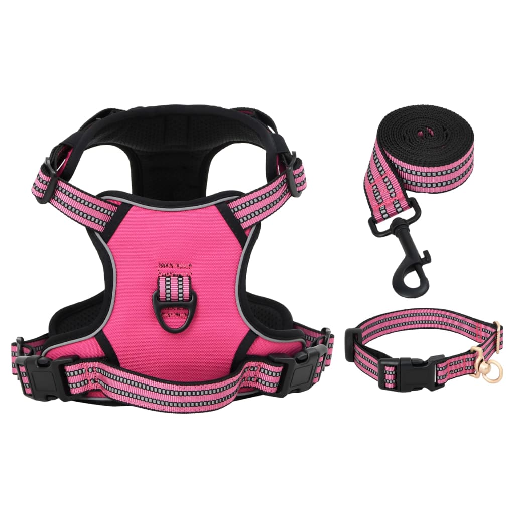 Vidaxl Dog Rig avec ceinture et collier a réglable M rose