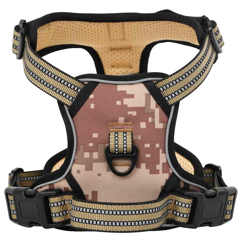 Vidaxl Dog Harness Belt and Collar Adjustable XL Camouflage Brown