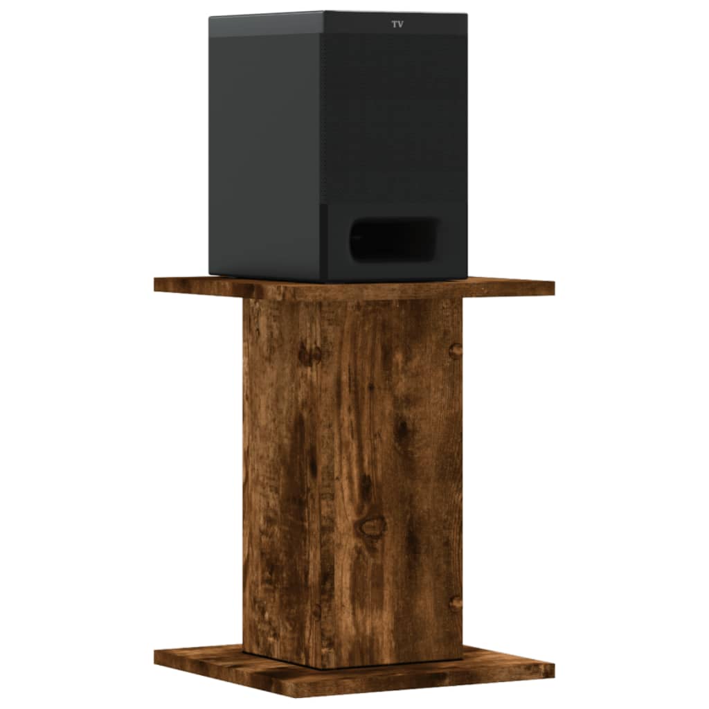 Vidaxx supports d'enceintes 2 pcs 30x30x40 cm bois traité chêne fumé