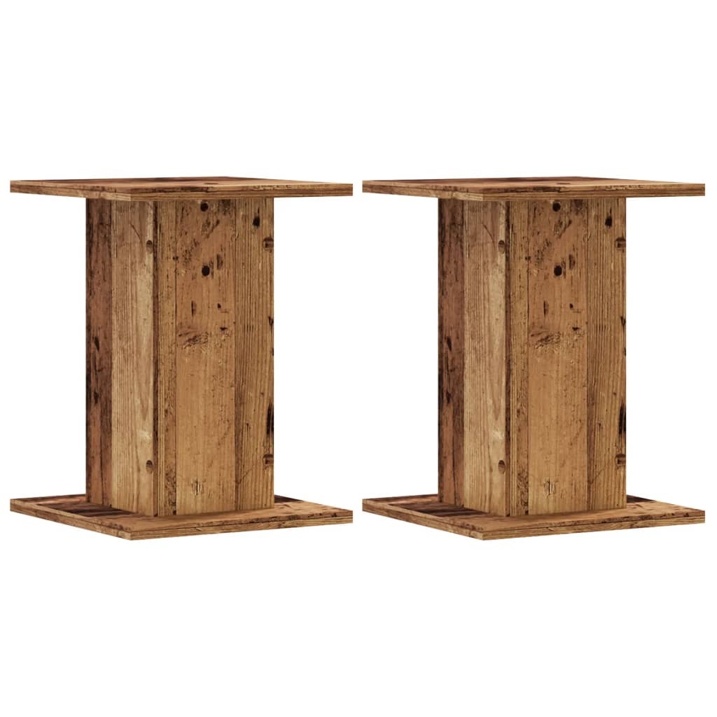 VidaXL supports d'enceintes 2 pcs 30x30x40 cm bois traité, couleur bois ancien