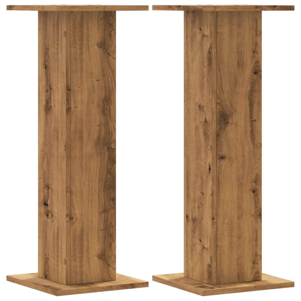 VidaXL supports d'enceintes 2 pcs 30x30x80 cm bois, couleur chêne artisanal
