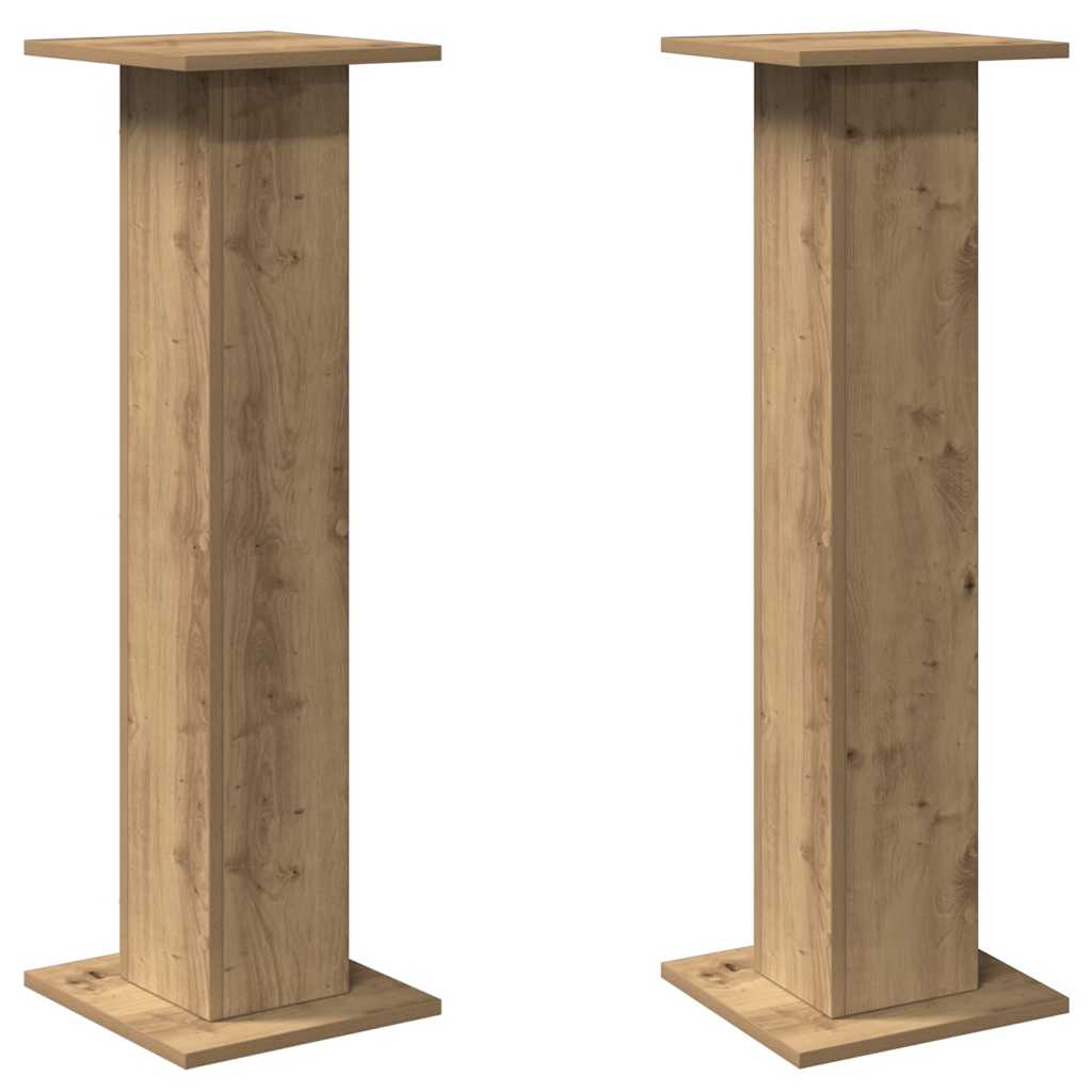 VidaXL supports d'enceintes 2 pcs 30x30x95 cm bois, couleur chêne artisanal