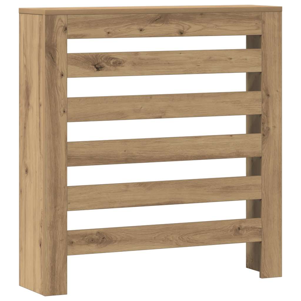 Caisson de radiateur Vidaxx 78x20x82 cm en bois ouvragé, coloris chêne artisanal