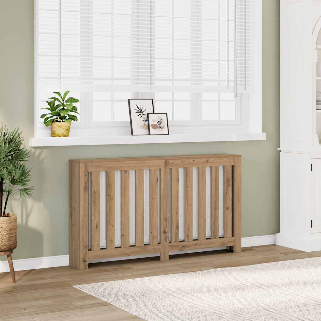 Caisson de radiateur Vidaxx 149x20x82 cm en bois ouvragé, coloris chêne artisanal