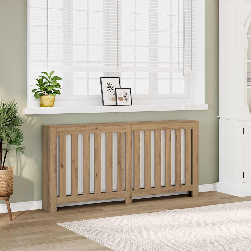 Caisson de radiateur Vidaxx 175x20x82 cm en bois ouvragé, coloris chêne artisanal