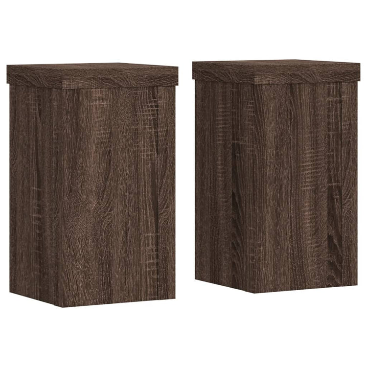 Normes de plante vidaxl 2 ST 10x10x18 cm chêne brun en bois transformé