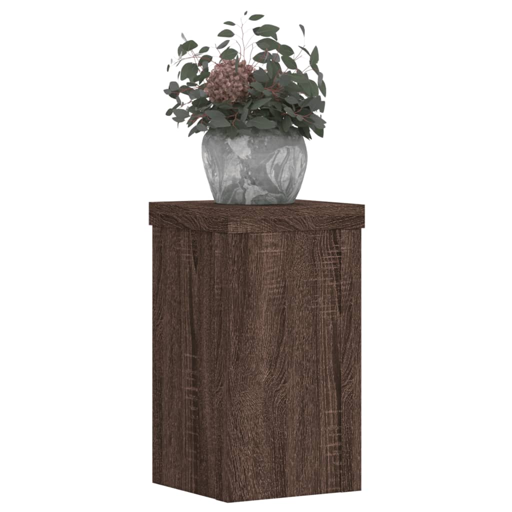 Normes de plante vidaxl 2 ST 10x10x18 cm chêne brun en bois transformé