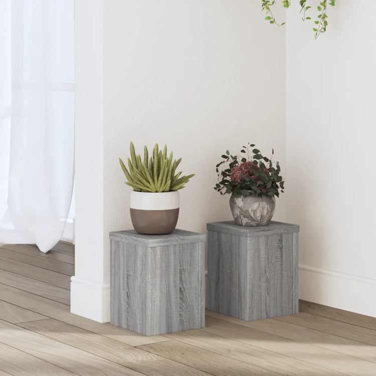 Normes de l'usine Vidaxl 2 PCS 15x15x20 cm Bois de bois de bois Grey Sonoma