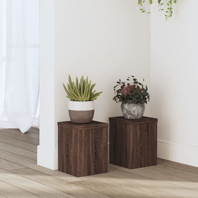 La plantation de Vidaxl supporte 2 ST 15x15x20 cm chêne brun en bois transformé