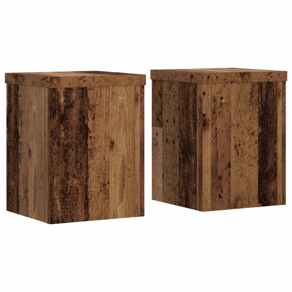 Normes de plante Vidaxl 2 ST 15x15x20 cm Bois transformé vieux bois coloré