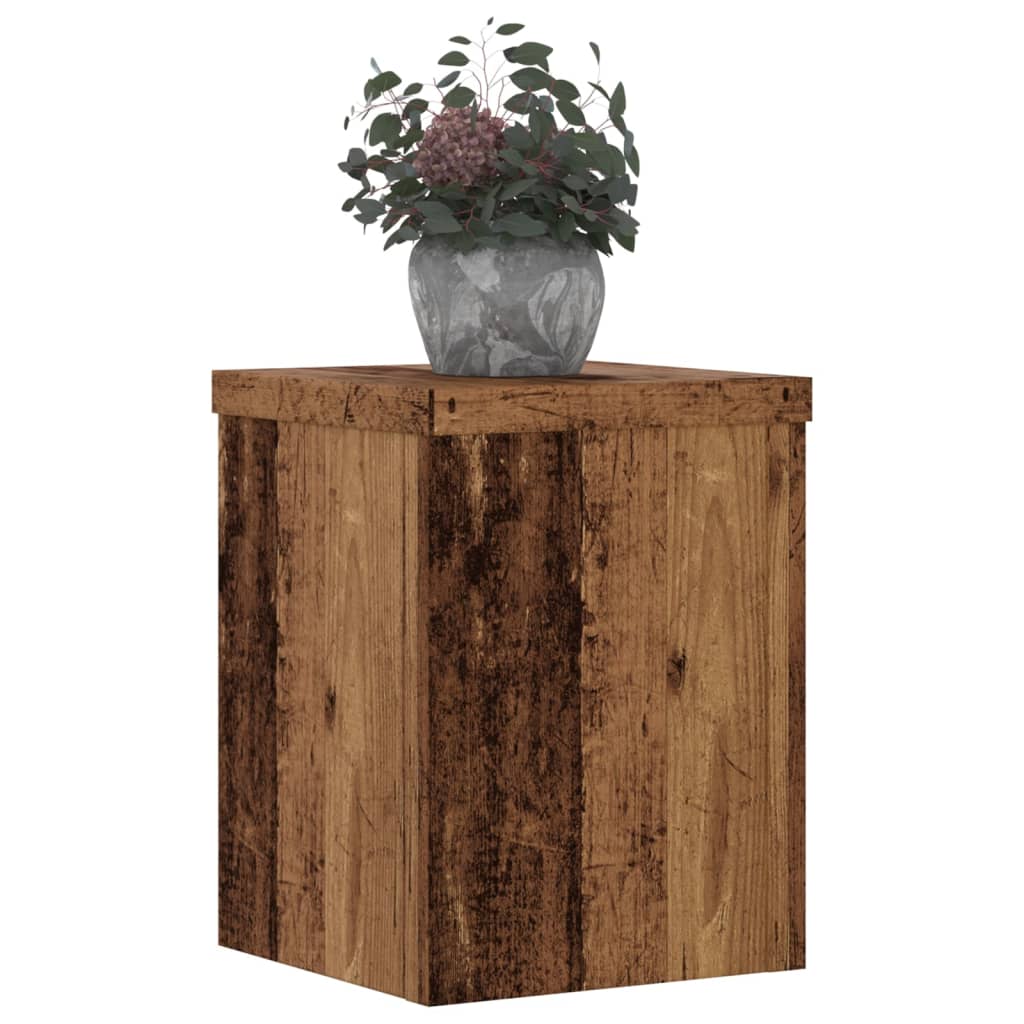 Normes de plante Vidaxl 2 ST 15x15x20 cm Bois transformé vieux bois coloré