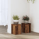 Normes de plante Vidaxl 2 ST 15x15x20 cm Bois transformé vieux bois coloré